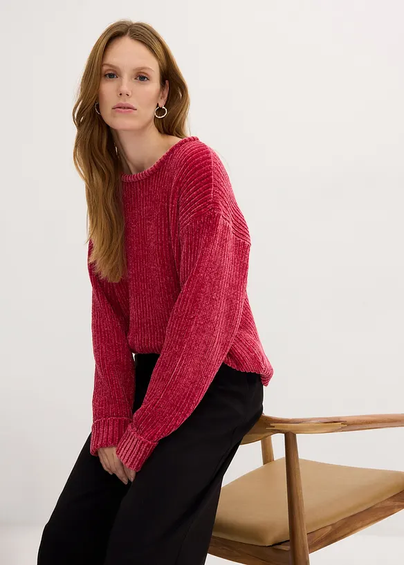 Oversizetröja i mjuk chenille, bonprix