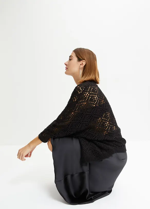 Hålmönstrad cardigan, bonprix