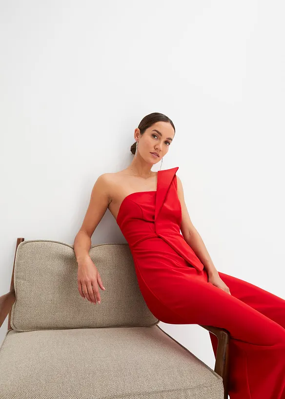 Jumpsuit i kräpp med struktur, bonprix