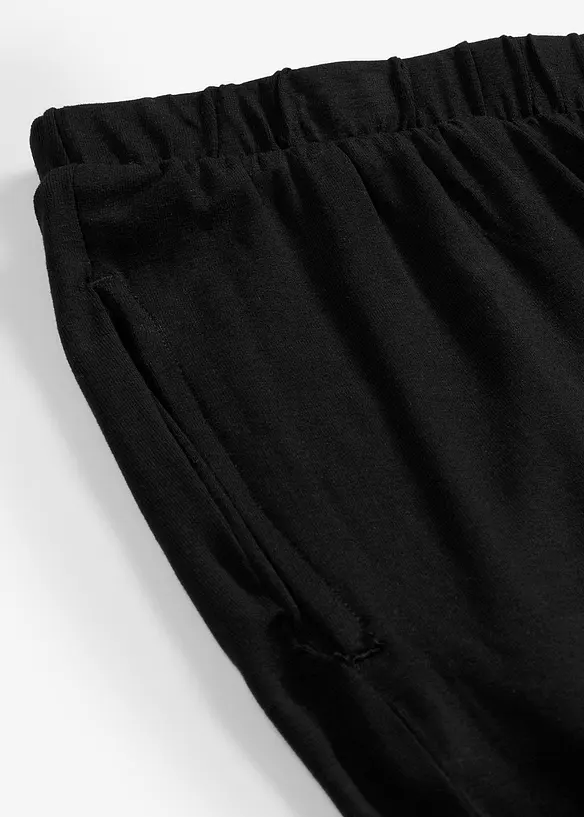 Dra på-byxa med hög midja (2-pack), bonprix
