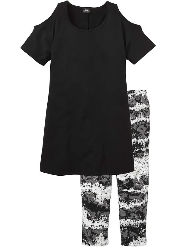 Kortärmad pyjamas med capribyxor, bonprix
