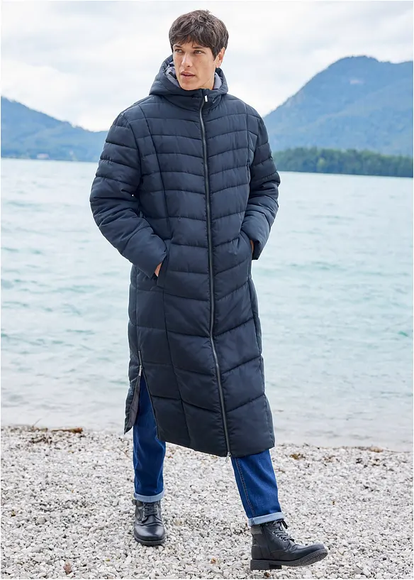 Lång täckkappa med kapuschong, bonprix