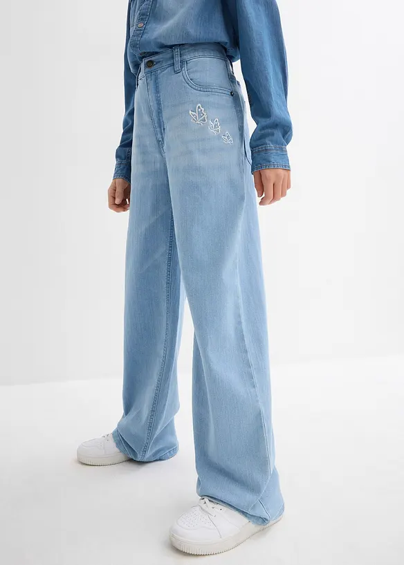 Wide Leg Jeans med medelhög midja, bonprix