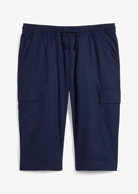 Cargobermudas med linne, Regular Fit, bonprix