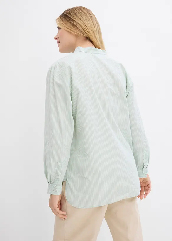Lång blus med uppvikta ärmar, bonprix