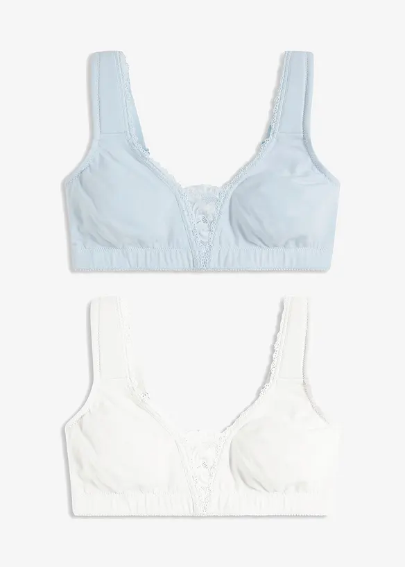 T-shirtbehå utan bygel, med ekologisk bomull (2-pack), bonprix