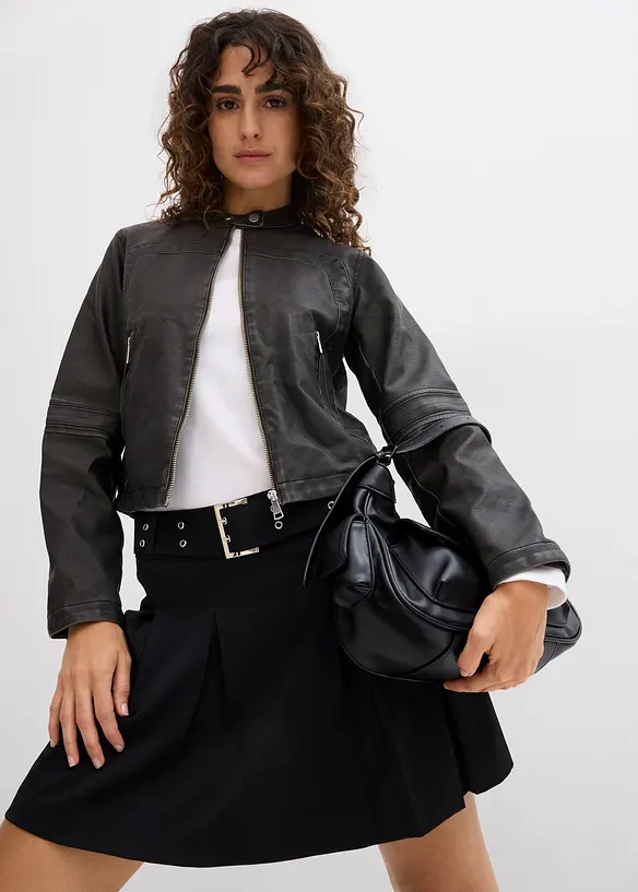 Bikerjacka i used stil, bonprix