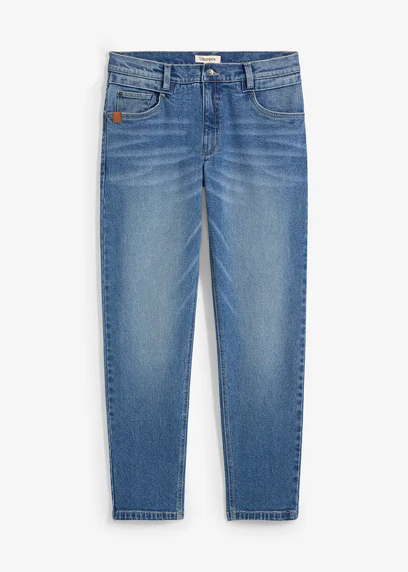Stretchjeans i kraftig denim med avsmalnande ben, Relaxed Fit, bonprix