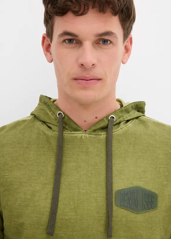 Sweatshirt med huva i ekologisk bomull, bonprix
