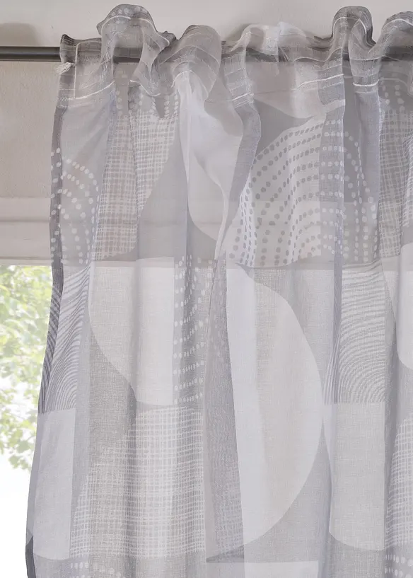 Mönstrad gardin med återvunnen polyester (1-pack), bonprix
