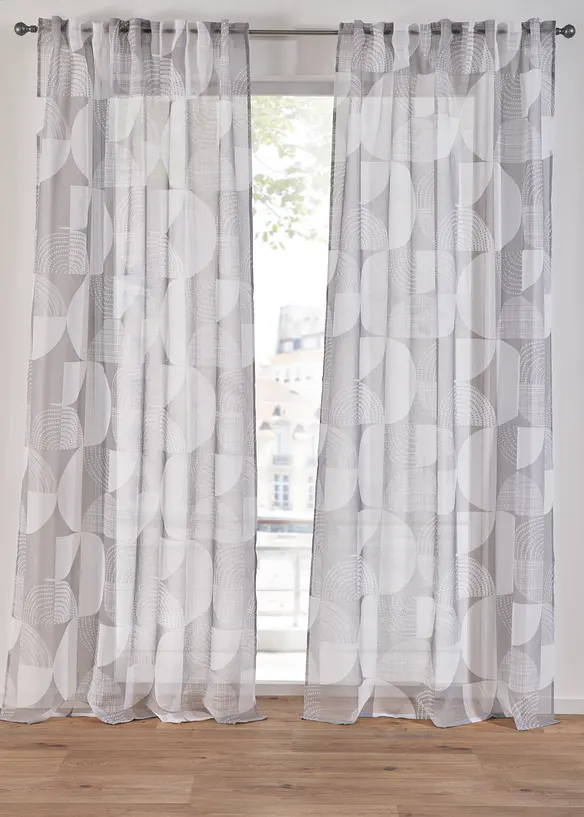 Mönstrad gardin med återvunnen polyester (1-pack), bonprix