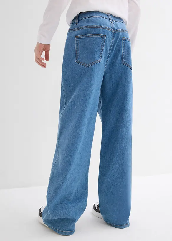 Extra Loose Fit Stretch Jeans, Straight, för barn, bonprix