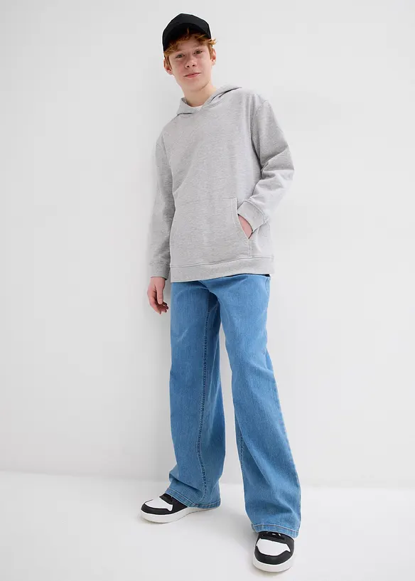 Extra Loose Fit Stretch Jeans, Straight, för barn, bonprix