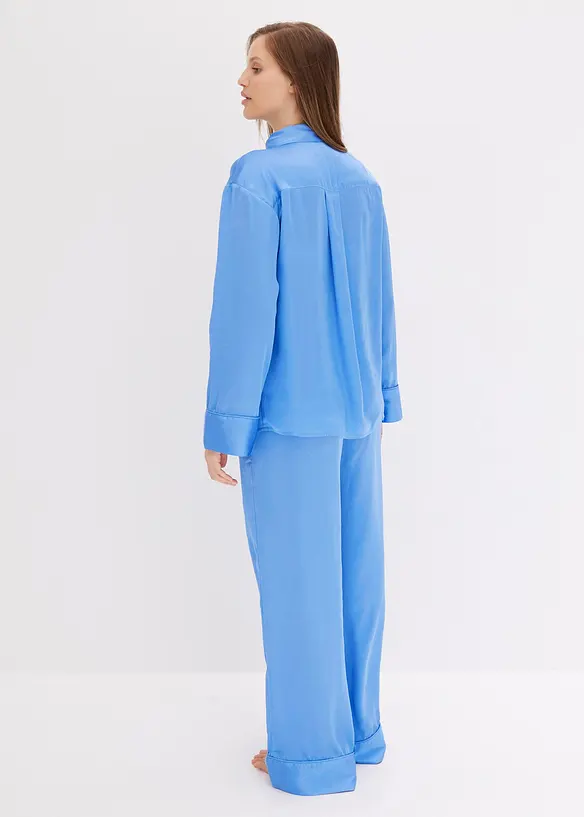 Pyjamas i oversized modell av vävt satinmaterial, bonprix
