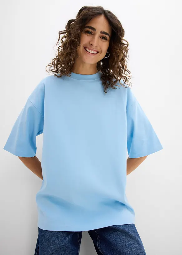 Oversizetopp av tjock jersey i ekologisk bomull, bonprix