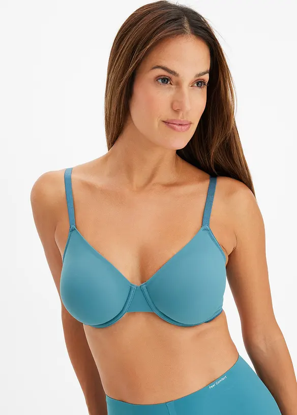 Ovadderad T-shirtbehå med bygel (3-pack), bonprix