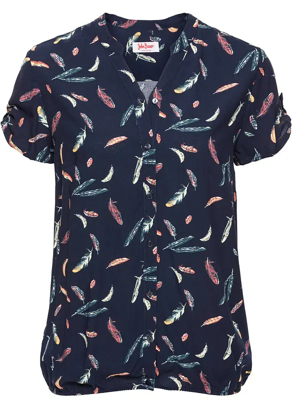Kortärmad blus av viskos med mjukt fall, bonprix