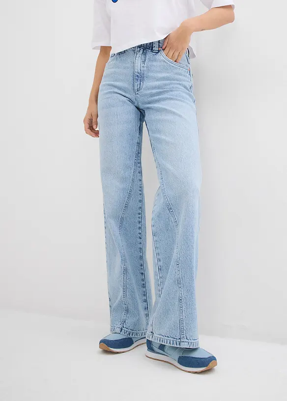 Jeans med vida ben, High Waist, bonprix