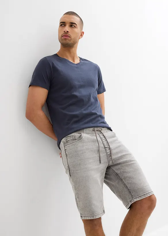 Jeansbermudas i dra på-modell, Regular Fit, bonprix