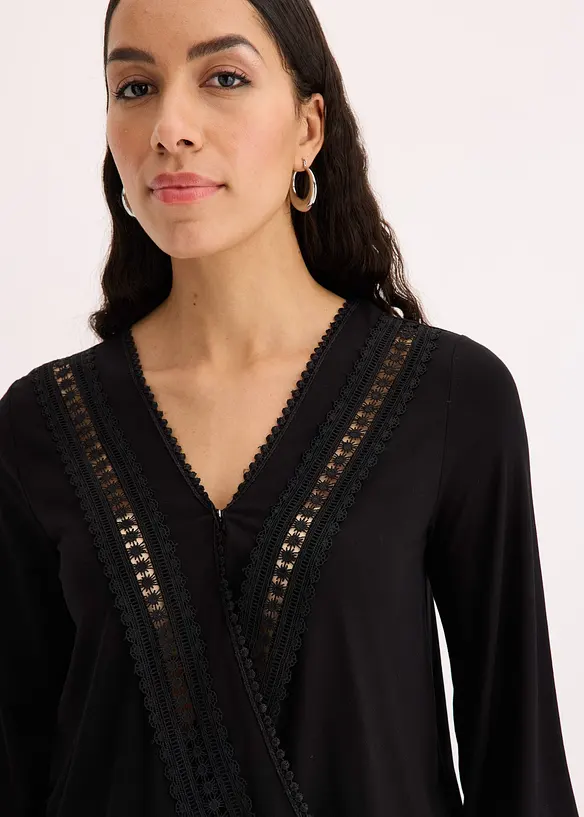 Topp med spets och omlottlook, bonprix