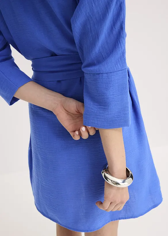 Miniklänning med omlottlook och skärp, bonprix