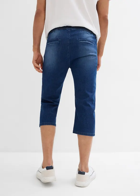3/4-Jeans i dra på-modell av tunn denim, Regular Fit, Straight (2-pack), bonprix