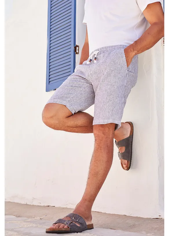 Bermudas med linne, normal passform, bonprix