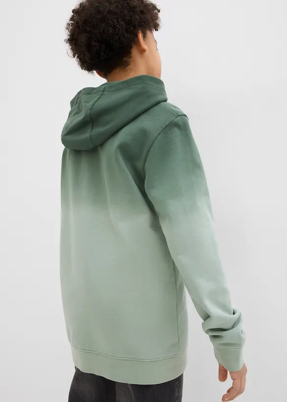 Sweatshirt med huva med olika färgnyanser för barn, bonprix