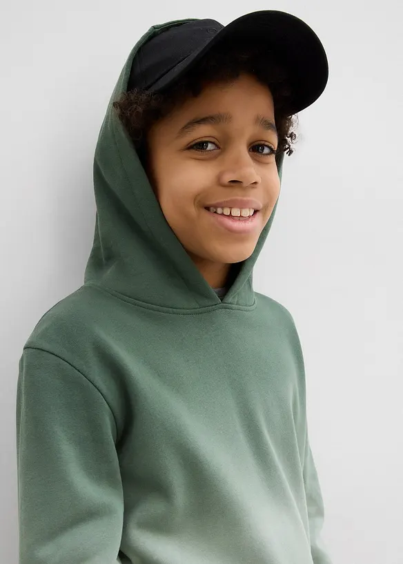 Sweatshirt med huva med olika färgnyanser för barn, bonprix