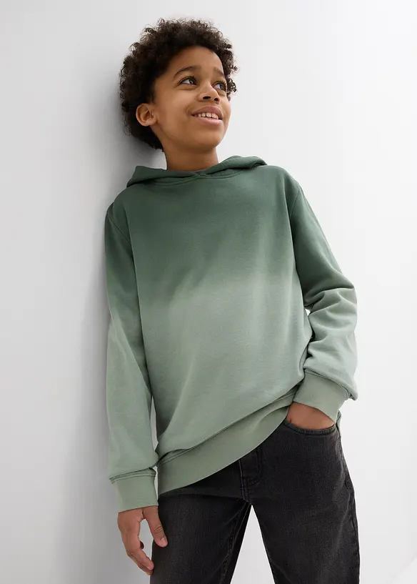 Sweatshirt med huva med olika färgnyanser för barn, bonprix