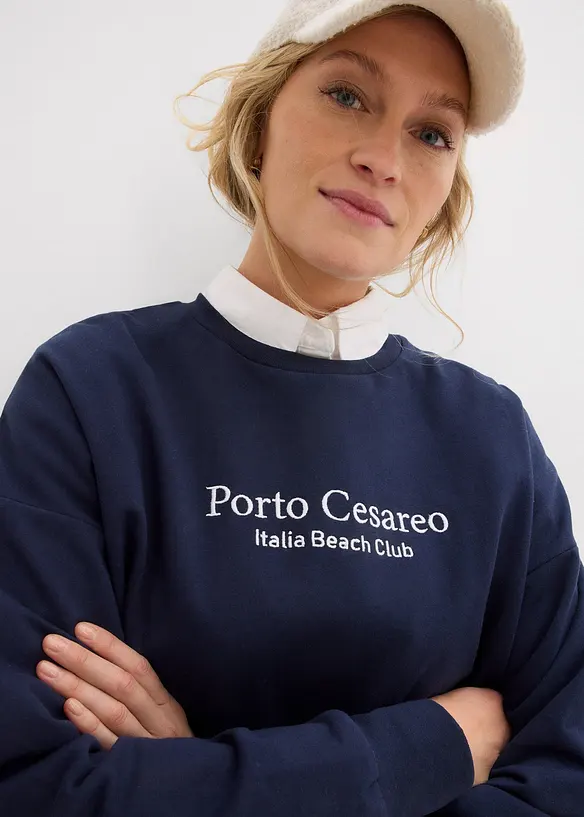 Oversizesweatshirt med broderi, bonprix