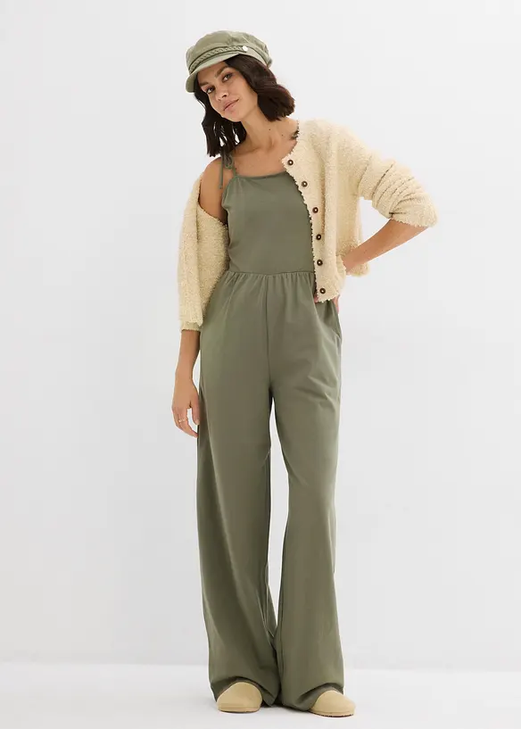 Jerseyjumpsuit med smala axelband, bonprix