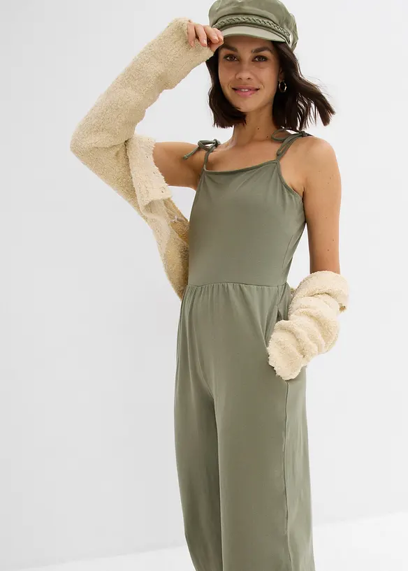 Jerseyjumpsuit med smala axelband, bonprix
