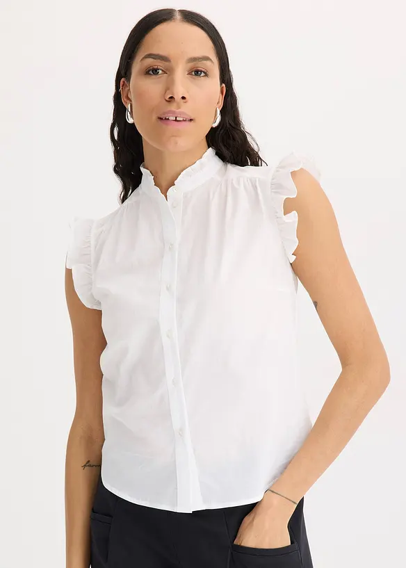 Tunn ärmlös blus, bonprix