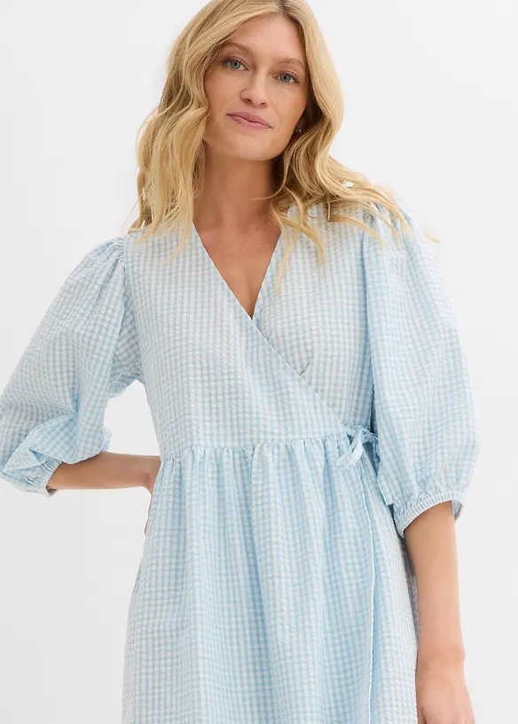 Omlottklänning i material med struktur, bonprix