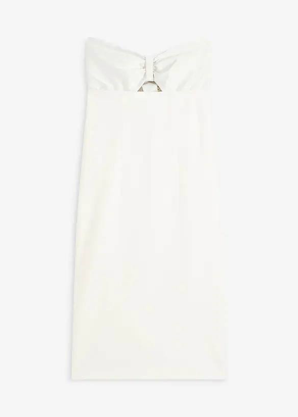 Bandeauklänning med glansig satin, bonprix