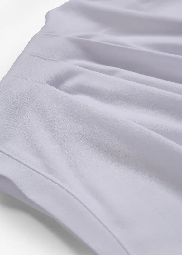 Topp i mjuk materialmix med lätt draperad ringning, bonprix