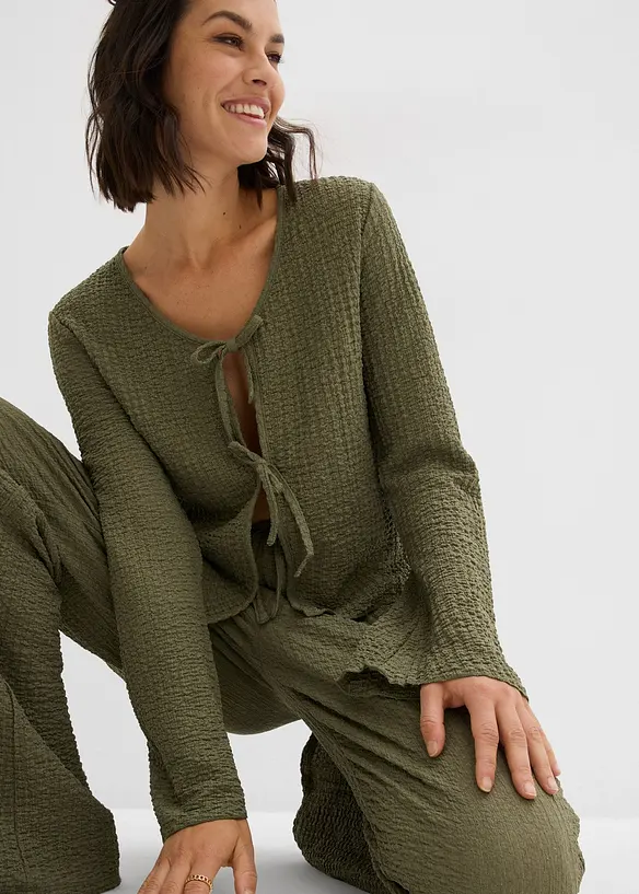 Cardigan av crepe, bonprix