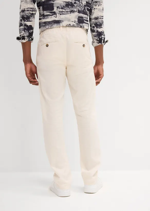 Chinos med linneandel, Regular Fit, Straight, bonprix