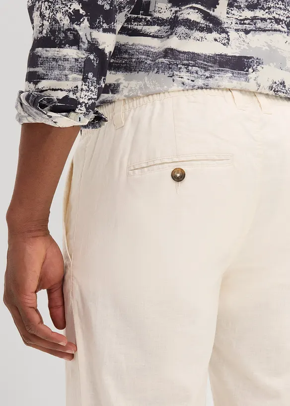 Chinos med linneandel, Regular Fit, Straight, bonprix
