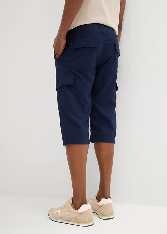 Cargobermudas med linne, Regular Fit, bonprix