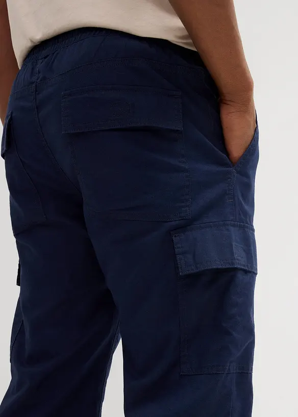 Cargobermudas med linne, Regular Fit, bonprix