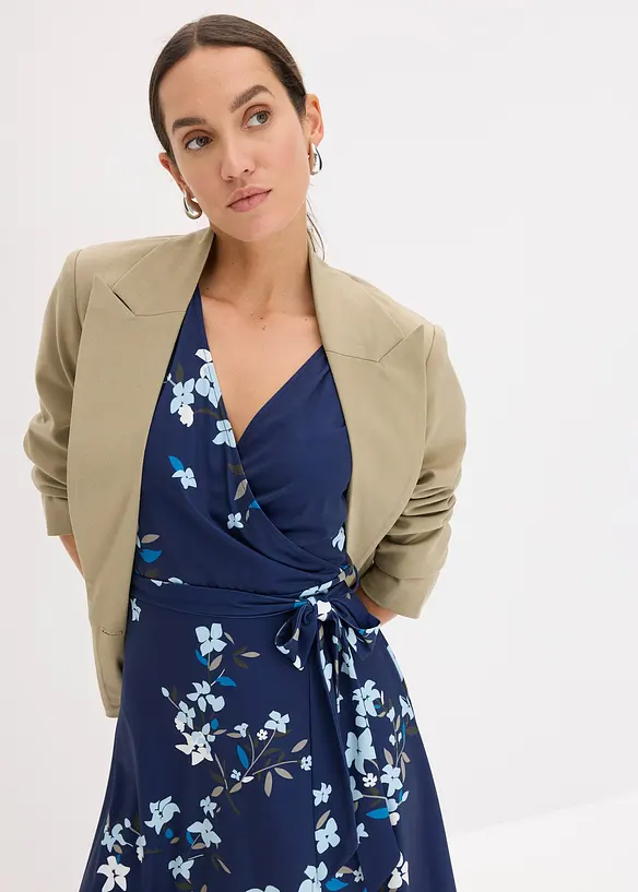 Jerseyklänning med omlottlook, bonprix