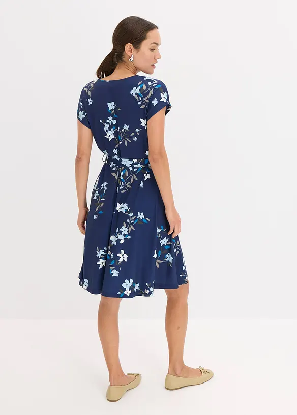 Jerseyklänning med omlottlook, bonprix