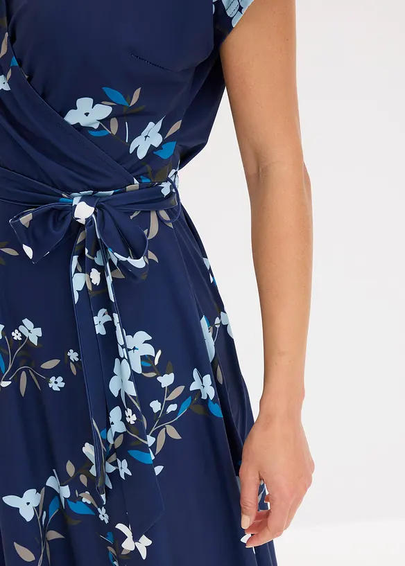 Jerseyklänning med omlottlook, bonprix
