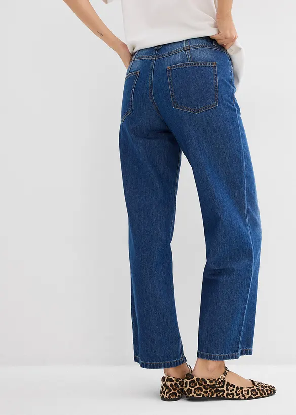 Baggy Jeans Mid Waist Super Soft, cropped, bonprix