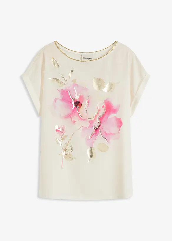 Topp med vävd infällning, bonprix