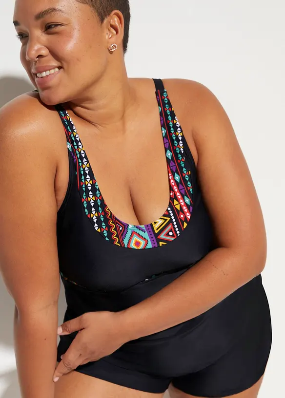Lång tankini (2 delar) med badshorts, bonprix