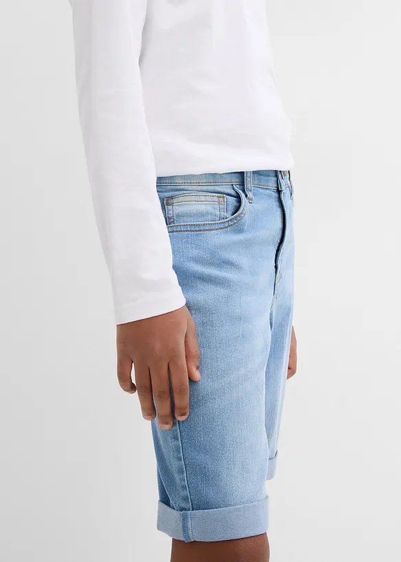 Stretchiga jeansbermudas för barn, Slim Fit, bonprix