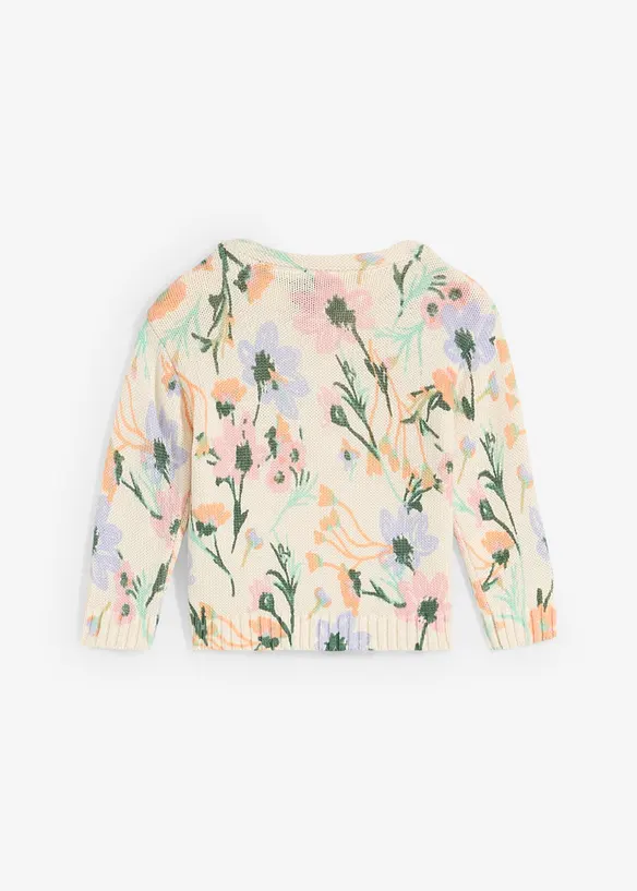 Mjuk tröja för bebis, med blommönster, bonprix